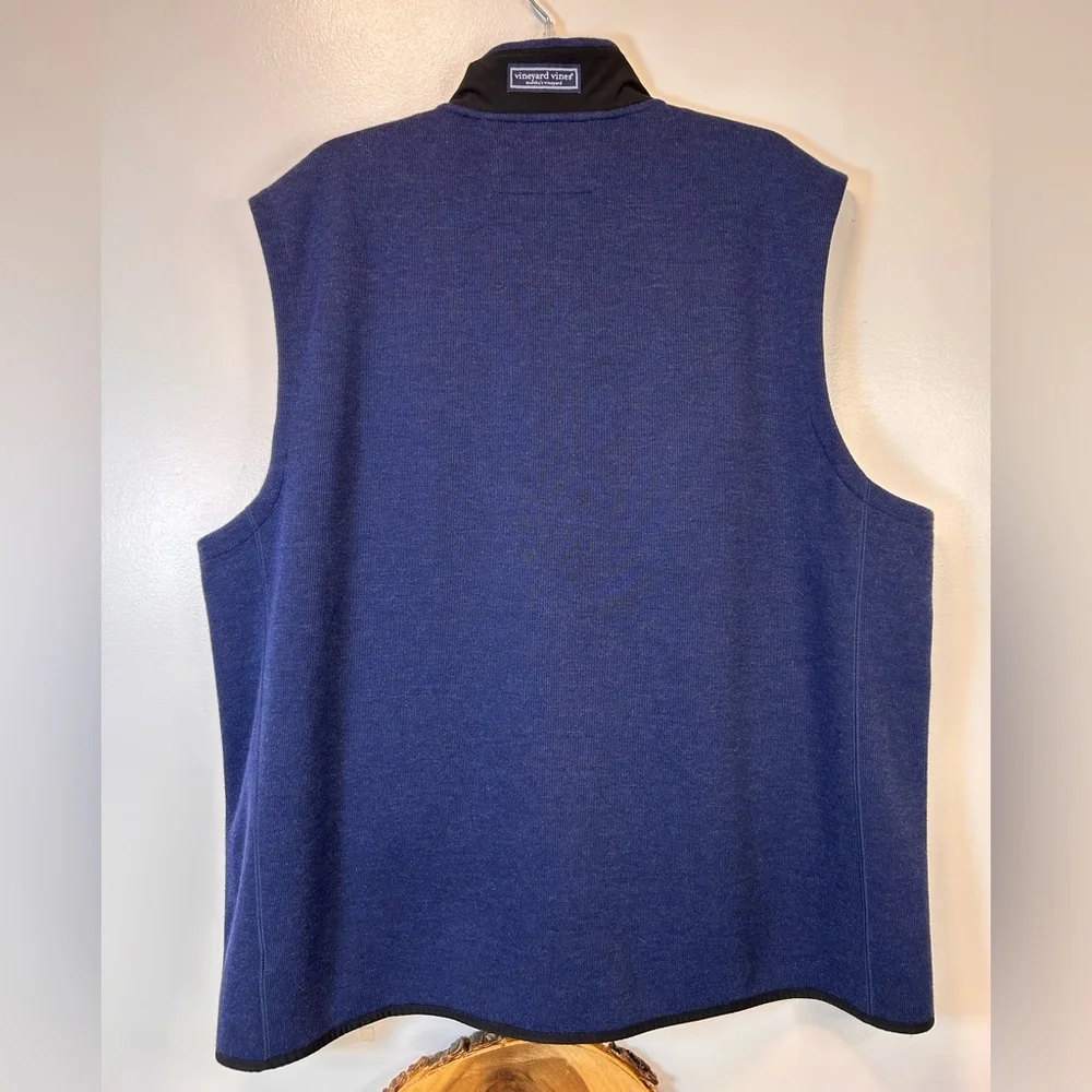 Vineyard Vines Mountain‎ Sweater Fleece Vest Men's Navy Blue Size XXL
